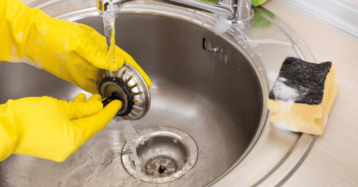 how to clean kitchen sink drain